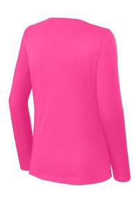 เสื้อยืดแขนยาวคอวีสีชมพู STELLAR ทรงปกติสำหรับผู้หญิง ผ้าฝ้าย 100% ใส่สบายๆ ในฤดูร้อน น้ำหนัก 240 กรัม - Product Image 6
