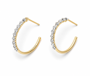Aros de Oro Amarillo con Diamantes Cultivados en Laboratorio, Corte Brillante, para Mujer, para Bodas y Uso Diario, en Oro de 10K, 14K, 18K, Plata 925 y 935 - Product Image 2