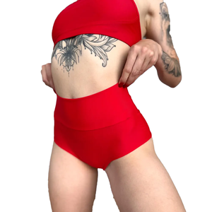 Shorts de yoga personnalisés en tissu mélangé coton, taille haute, coupe extensible, rouge, rose, bleu, violet, noir, pour femmes, pour la gym - Product Image 3