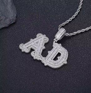 Nouveau Collier Pendentif Personnalisé de Luxe en Argent Sterling 925 avec Lettre Initiale Sertie de Moissanite Baguette pour Homme - Product Image 5