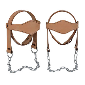 Adjustable <b>Leather</b> Head <b>Harness</b> Weightlifting Safety Support Unisex Gym Training Protection Cowhide Buckle Closure - Product Image 2