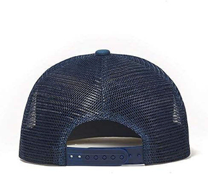 Tropical Leaf Print Mesh Trucker Cap Unisex Adjustable Snapback <b>Hat</b> Blue Casual <b>Summer</b> Style 6-Panel Design - Product Image 5