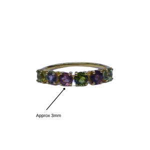 Bague classique pour femme en argent sterling 925 plaqué or avec pierres précieuses multi-tourmalines, idéale pour les mariages - Product Image 3