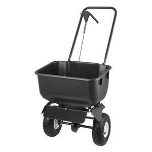 Spargitore di fertilizzante a spinta con larghezza di spargimento di 3,6 m, capacità di carico di 36 kg, 10 pneumatici per tutti i terreni, spargitore a spinta manuale - Product Image 1