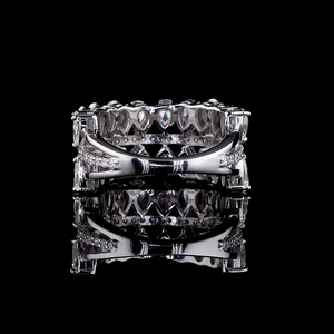 แหวนเพชรทรงลูกแพร์สองแถว เพชรเลี้ยงในห้องปฏิบัติการ ทองคำแท้ 14K แหวนคลาสสิกสำหรับผู้หญิง ของขวัญวันครบรอบสุดพิเศษ - Product Image 2