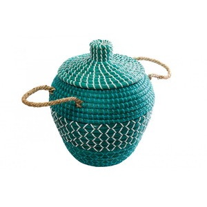Panier en jonc de mer vert fait main, panier de rangement, vente en gros, écologique, fabriqué au Vietnam - Product Image 5