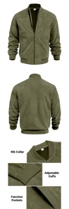 OEM Mens Suede Jacket Solid Color Zipper <b>Coat</b> Casual Retro Long Sleeve <b>Cardigan</b> Jacket Autumn Fall Fashion Wholesale Mens Jacket - Product Image 6