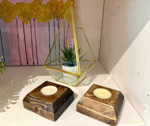 Support à bougies en bois de style antique pour Noël, activités religieuses, décoration de la maison, mariages et fêtes - Fait à la main - Product Image 1