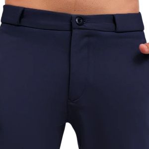 Pantalones de Vestir para Hombre, Color Azul Marino, Corte Slim Fit, Elásticos, Casuales, Formales, para Oficina, Venta al Por Mayor - Product Image 2