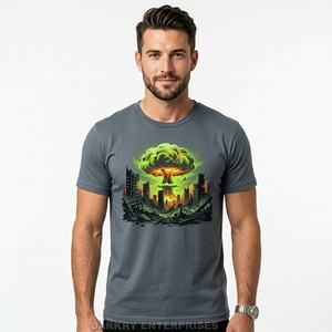 Camiseta Gráfica Personalizada para Hombre en Verde Oliva, Estampado Apocalíptico, Ropa Urbana de Algodón, Fabricante de Prendas de Alta Calidad, Venta al Por Mayor - Product Image 2
