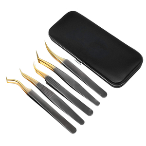 Beauty <b>Tool</b> Eyelash Tweezers Set Steel Hair Removal Eyebrow Tweezers Set Private Label - Product Image 1