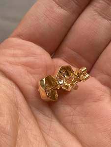 Polished Gold Plated 925 Sterling <b>Silver</b> <b>Stud</b> <b>Earrings</b> with Round Brilliant Cut Moissanite for Certified Wedding for Unisex - Product Image 4