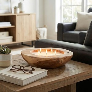 Porte-bougie hurricane artisanal en bois de teck et corde Aqdus Saleem |   Coastal Wholesale India TK-ROP14 - Product Image 1