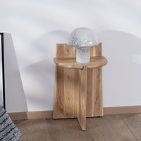Table de chevet en acacia au design Vandana Crystal Flow Trudy
