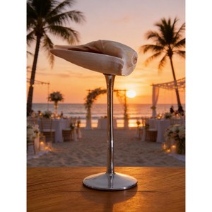 Copa de vino con diseño de concha marina, tendencia en la industria, excelente opción para hoteles y resorts con temática playera. Opciones de logotipo personalizables. - Product Image 6