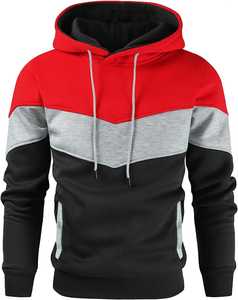 Sweat-shirts à capuche pour hommes personnalisés avec logo sur le devant, en mélange polyester/coton, tissu personnalisé, molleton épais - Product Image 1