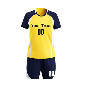 Conjunto de Camiseta de Voleibol Unisex Amarillo Marino, Personalizable con Nombre y Número del Equipo, Sublimada, Transpirable, Sin Mangas, Ajuste Atlético, 100% - Product Image 6