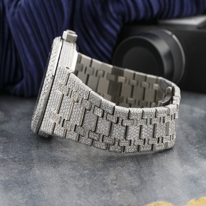 Reloj de Lujo con Cristales de Zafiro y Diamantes, Esfera Redonda de Moissanita, Estilo Hip Hop, para Hombre y Mujer, en Acero Inoxidable - Product Image 2
