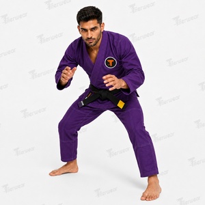 Kimono d'entraînement de Jiu-Jitsu Brésilien en coton 200 GSM, tissu durable à tissage perlé, coupe confortable, coutures renforcées, arts martiaux - Product Image 4