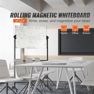 Pizarra Blanca Móvil de Doble Cara con Altura Ajustable 36x24 # # # #   Material PET # # # #   Rodamiento # # # #   Pizarra Magnética de Borrado en Seco - Product Image 2