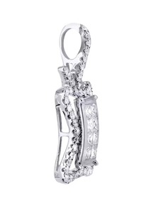 Luxury Design Pendant Moissanite + 925 <b>Silver</b> With Crystal Rhinestone Inlay Unisex Fashion Jewelry <b>Charm</b> For Gift - Product Image 2