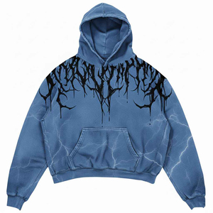 Sweat-shirts à capuche délavés personnalisés avec votre propre design, faible MOQ, livraison rapide, 100 % coton French Terry, design personnalisé, sweats décontractés pour hommes - Product Image 6