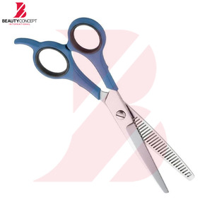 Ciseaux à effiler professionnels en acier inoxydable avec manche en plastique bleu foncé pour la coiffure et la texture des cheveux - Product Image 6