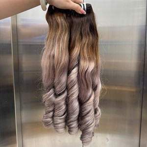 ผมต่อแบบเวอร์จิ้นเวียดนามแท้ 100% แบบซุปเปอร์ดับเบิ้ลดรอน สีเทาเข้ม/เทาอ่อน ฟันมี บอนซี่เคิร์ลส์  แบบเวิร์ฟท์คู่  สำหรับต่อผมและทำวิก - Product Image 2