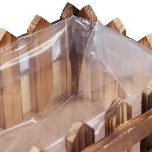 Juego de 3 macetas de madera con diseño de cerca y lámina metálica, ecológicas, para decoración de jardín, balcón y alféizar de ventana, hechas en Vietnam - Product Image 4