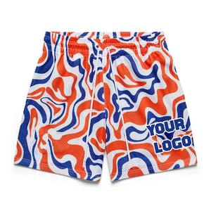 Custom <b>Men</b> <b>Pink</b> <b>Tie</b> Dye Mesh Shorts Elastic Waist Quick Dry Casual Style Sublimation Print Logo Front - Product Image 3