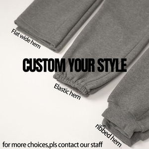 Oversized Straight Plus Size Drawstring Mid Waist Sporty Sweatpants 200g <b>Spandex</b>/Polyester Fleece Thick Loose Fit Jogger <b>Pants</b> - Product Image 3