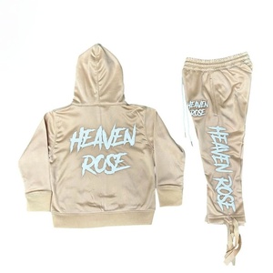 Ensemble de survêtement unisexe Heaven Rose noir à imprimé graphique, style streetwear, 2 pièces, jogging, vente en gros, tenue urbaine hip-hop - Product Image 6