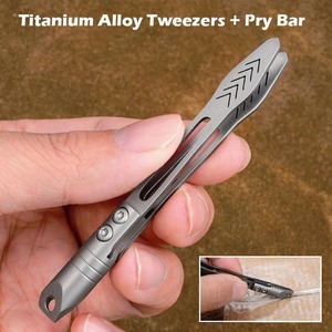 Titanium Alloy Dental Tweezers Silver Knurled Grip Non-Slip Precision Instrument Class I Manual NEW TC4 Titanium <b>Mini</b> Tweezers - Product Image 2