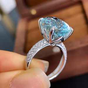 แหวนทองคำขาว 18K ประดับพลอยซานต้ามาเรีย ทำด้วยมือ งานฝีมือชั้นสูง เหมาะสำหรับเป็นของขวัญหมั้นหรือแต่งงาน สำหรับผู้หญิง สวยสง่า - Product Image 4