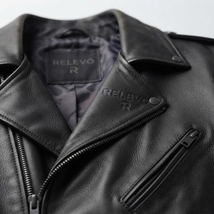 Chaqueta de Cuero Negra Acolchada para Hombre, Corte Ajustado, Cierre de Cremallera, Bolsillos con Cinturón, Frente Sólido, Ecológica, Estilo Urbano, Invierno - Product Image 4