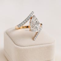 Bague de fiançailles et de mariage en moissanite 3 carats originale, coupe poire, sertissage en barrette, plaqué rhodium, argent sterling 925, vente en gros