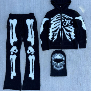 Ensemble survêtement unisexe surdimensionné avec logo personnalisé, sweat-shirt et pantalon de survêtement streetwear - Product Image 1