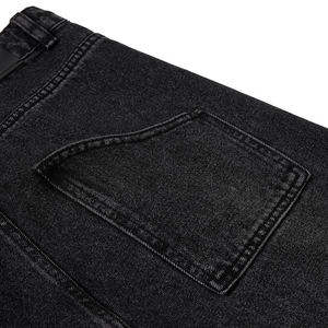 Customization Men's Vintage American Style Vintage Mid Waist High Street Wash Denim Wide Leg Pants Men's Zipper <b>Decorative</b> Loose - Product Image 4