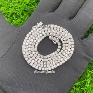 Cadena de Eslabones de Tenis de Lujo al por Mayor, Chapada en Oro de 10K, con Diamantes de Moissanita de 3 mm, Personalizada, para Regalo Unisex de Boda, Estilo Hip Hop - Product Image 2