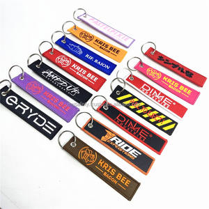 2 porte-clés en tissu tissé personnalisé brodé, style fille d'anime, étiquette de vol, marque, vente en gros, cadeau promotionnel, porte-clés - Product Image 1