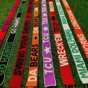 Sangle de sac à bandoulière large brodée et perlée, poignée de remplacement, ceinture d'épaule, sash de supporter pour matchs sportifs, accessoires en perles de rocaille - Product Image 1