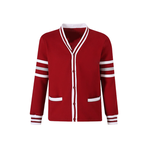 Cárdigan Personalizado de Felpa Roja de Alabama A&M con Cuello en V para Hombre, Manga Larga, Cierre de Botones, Ropa de Invierno con Logotipo Personalizado, Venta al Por Mayor OEM - Product Image 1