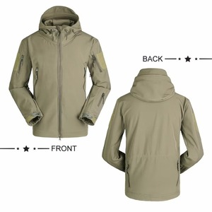 Veste softshell pour homme, olive, à capuche, multi-poches, doublée en polaire, coupe-vent, résistante à l'eau, veste d'extérieur, vert sauge, OEM personnalisé - Product Image 1