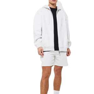 Ensemble 2 pièces pour homme de qualité supérieure, été, 100% coton, respirant, léger, coupe-vent, anti-UV, séchage rapide, sweat à capuche à manches courtes, survêtement - Product Image 1