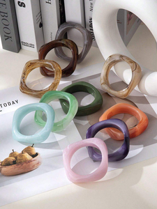 Bracelets en résine multicolores à la mode pour filles, lot de 1 bracelet en pierre pour mariages, fiançailles et artisanat, bijoux indiens - Product Image 5