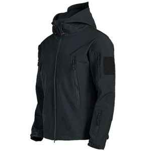 <b>Men's</b> Olive <b>Green</b> Hooded Fleece <b>Jacket</b> <b>Waterproof</b> Windproof Zipper Closure Formal Outdoor Wear Winter Regular Fit Stand Collar - Product Image 5