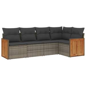 Modern Modular Grey PE Rattan Garden <b>Sofa</b> <b>Set</b> Outdoor Furniture High-Density Foam Cushions - Product Image 4