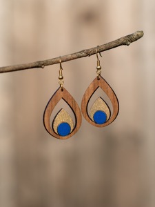Pendientes de madera listos para dropshipping, envío directo, pendientes de madera de color liso, uso mayorista de fábrica personalizado - Product Image 5