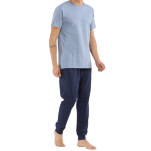 <b>Men</b> Cotton <b>Pajama</b> <b>Set</b> Factory Soft Comfortable Sleepwear Bulk Volume Supplier - Product Image 2