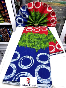 Tela de Algodón Estampada HitJem para Exportación, Patrón Geométrico Abstracto Azul Rojo Verde, 58/60 Pulgadas, Textil para el Hogar, Tejido de Peso Medio - Product Image 4